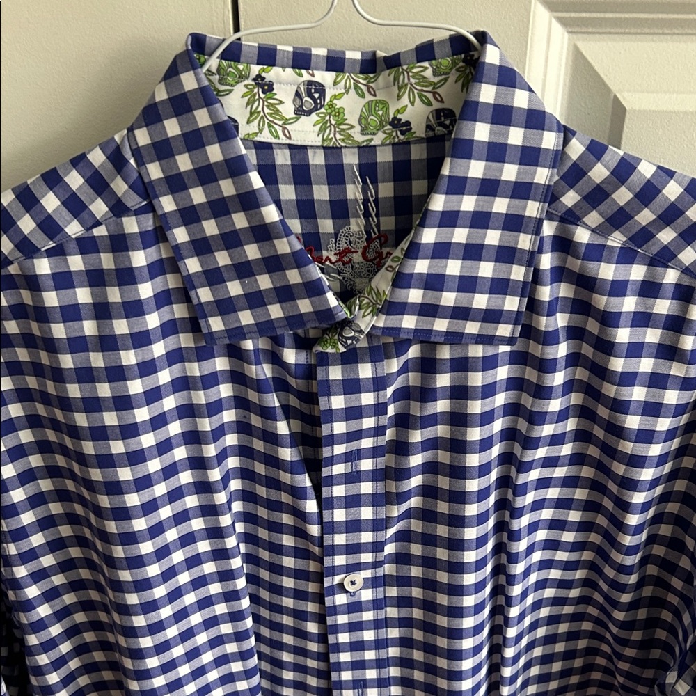 Robert Graham Navy and White Checkered Shirt